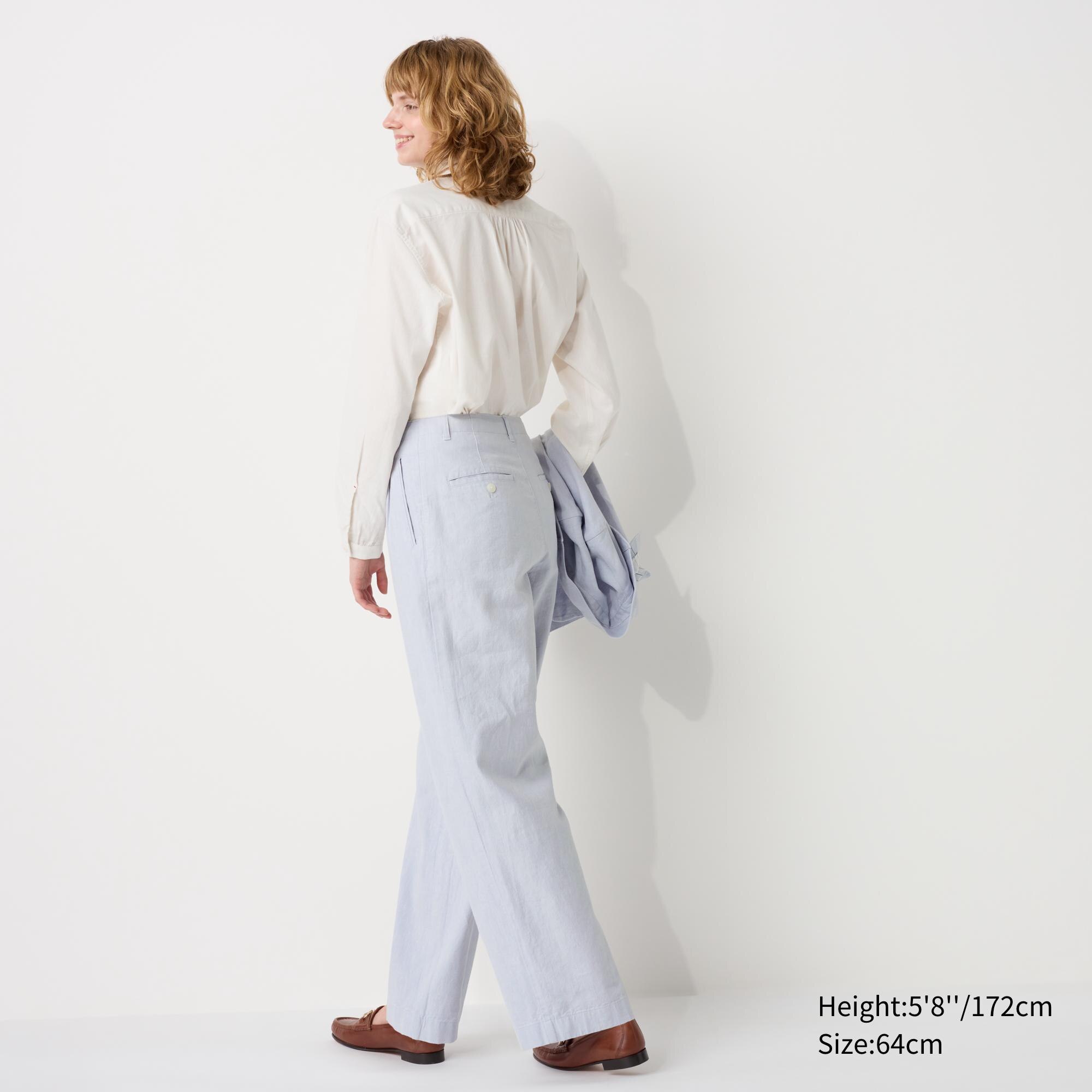Wide-Leg Organic Linen Pants - White - Magnifissance Store